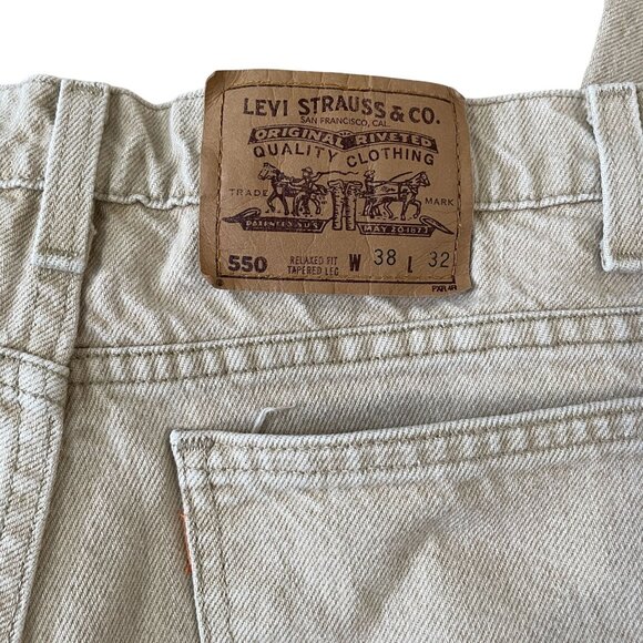 Vintage Levi's 550 Jeans Men's Size 36x32 Tan Denim Relaxed Tapered - Flawed - Picture 5 of 6